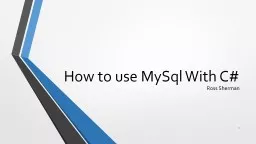 How to use  MySql  With C#