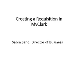 Creating a Requisition in