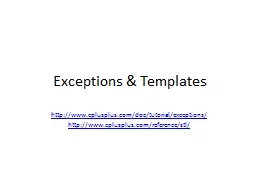 Exceptions  & Templates