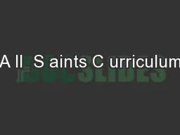 A ll  S aints C urriculum