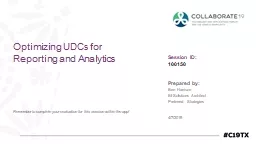 100150 Optimizing UDCs for Reporting and Analytics