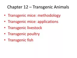 Chapter  12  –  Transgenic