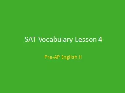 SAT Vocabulary Lesson 4