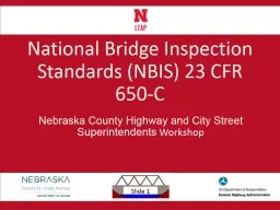 National Bridge Inspection Standards (NBIS) 23 CFR 650-C