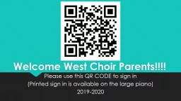 Welcome West Choir Parents!!!!