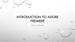 Introduction to Adobe Premiere