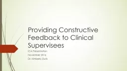 Providing Constructive Feedback to Clinical Supervisees