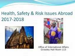 Health, Safety & Risk Issues Abroad