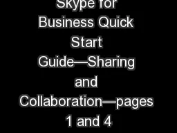 Skype for Business Quick Start Guide—Sharing and Collaboration—pages 1 and 4