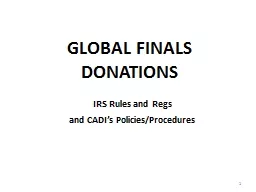 GLOBAL FINALS DONATIONS