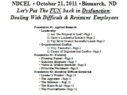 NDCEL • October 21, 2011 • Bismarck, ND
