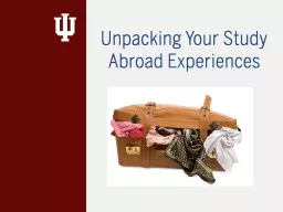 Unpacking Your Study Abroad Experiences