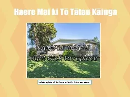 Haere Mai ki Tō Tātau Kāinga