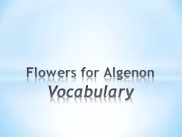 Flowers for  Algenon