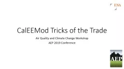 CalEEMod   Tricks of the Trade