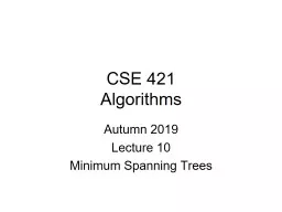 CSE 421 Algorithms Autumn 2019