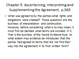 Chapter 5: Ascertaining, Interpreting and Supplementing the Agreement, p.365
