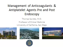 Management of Anticoagulants & Antiplatelet Agents Pre and Post Endoscopy