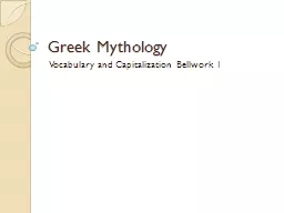 Greek Mythology  Vocabulary and Capitalization