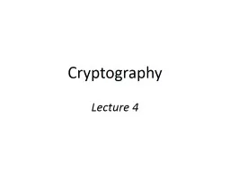 Cryptography Lecture 4