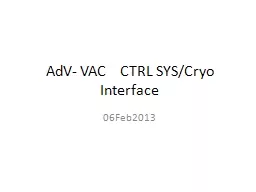 AdV- VAC    CTRL SYS/Cryo Interface