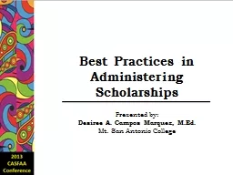 Best Practices in Administering Scholarships