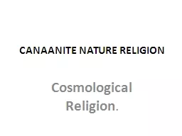 CANAANITE NATURE RELIGION