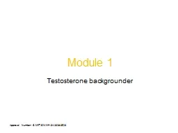 Module 1 Testosterone backgrounder