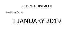 RULES MODERNISATION