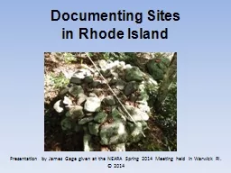 Documenting Sites  in Rhode Island