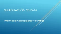 GraduaCión  2015-16