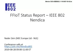 FFIoT   Status Report – IEEE