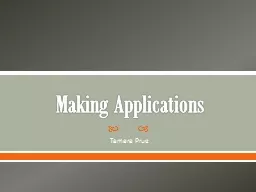 Making Applications