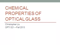 Chemical properties of optical glass