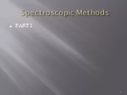 Spectroscopic Methods