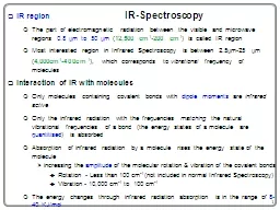 1 IR-Spectroscopy IR region