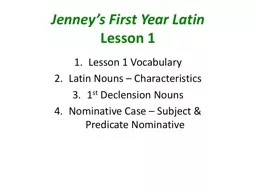 Jenney’s First Year Latin