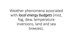 Weather phenomena associated with