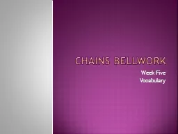 Chains  Bellwork   Week