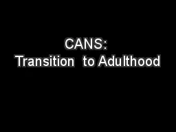 CANS: Transition  to Adulthood