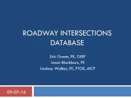 Roadway Intersections Database