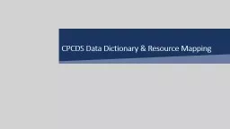 CPCDS Data Dictionary & Resource Mapping