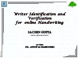 Writer  Identification  and  Verification