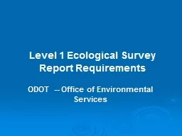 Level 1 Ecological Survey Report Requirements