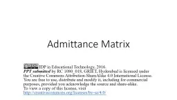 Admittance Matrix