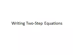 Writing Two-Step Equations