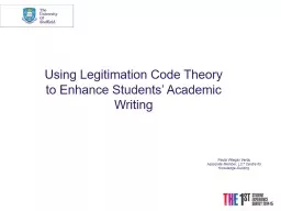Using  Legitimation Code Theory