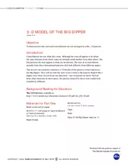 D MODEL OF THE BIG DIPPER grades K Objective o demonst