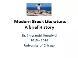Modern Greek Literature: