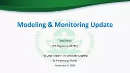 Modeling & Monitoring Update